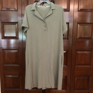 Soft Surroundings Olive Green Polo Shirt Dress